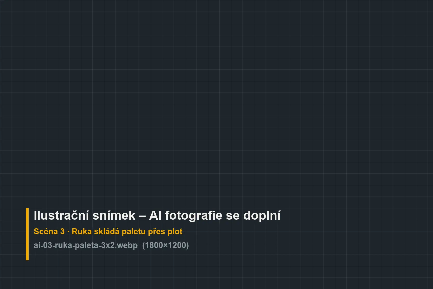 Hydraulická ruka skládá paletu tvárnic přes plot na zahradu