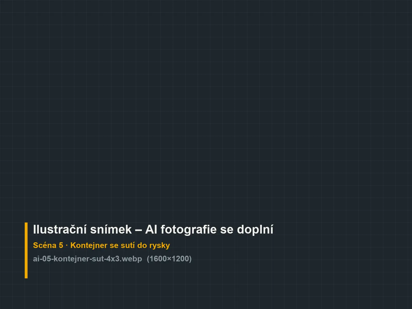 Kontejner naplněný čistou sutí do vyznačené výšky